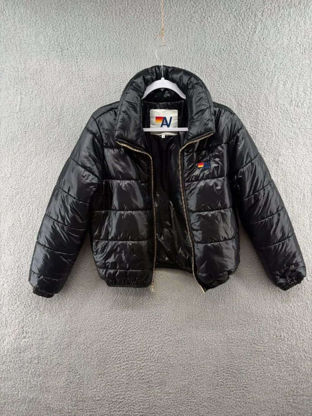 Aviator Nation Bolt Luxe Apres Puffer Jacket Black S